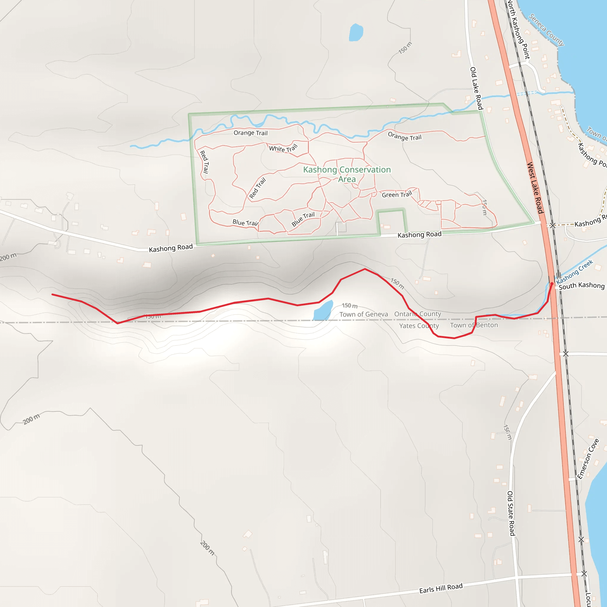Kashong Creek Trail via West Lake Road mobile static map