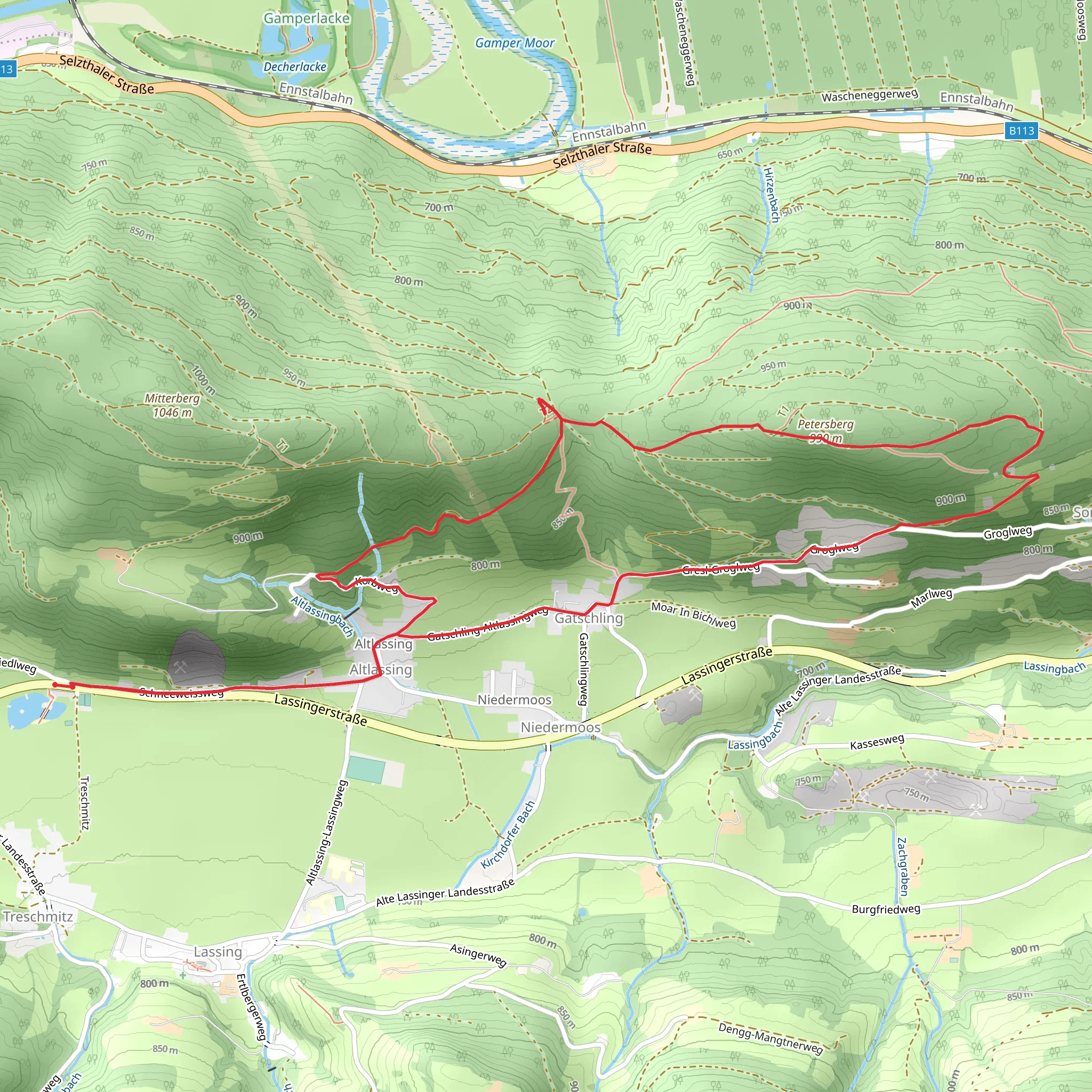 Sonnbergrunde - Lassing mobile static map