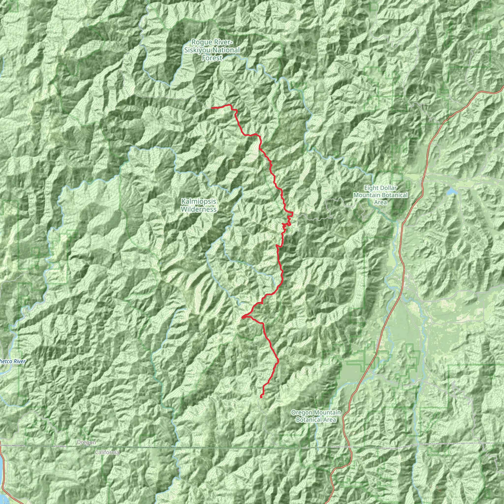 Kalmiopsis Rim Trail mobile static map
