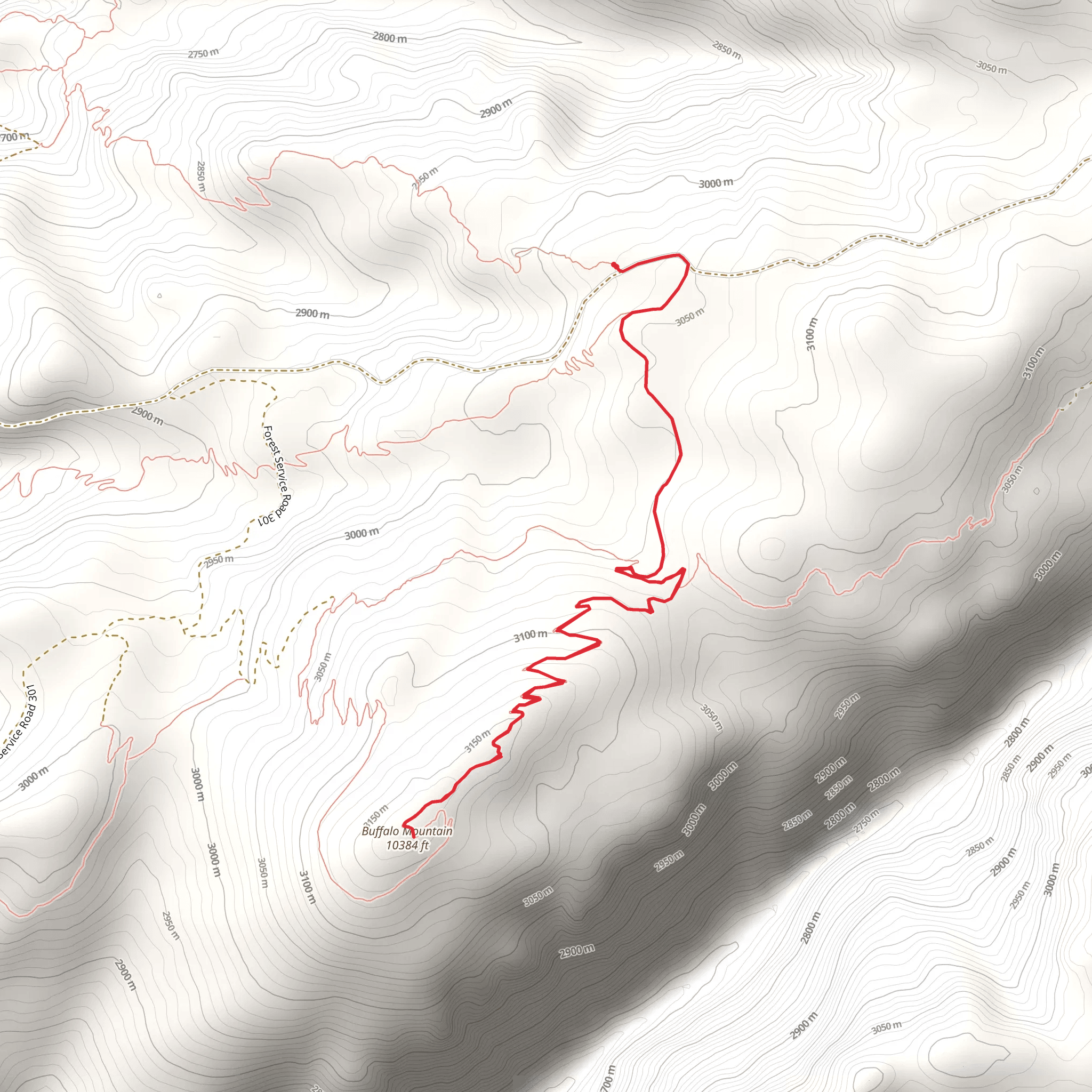 Buffalo Mountain via GEM Trail mobile static map