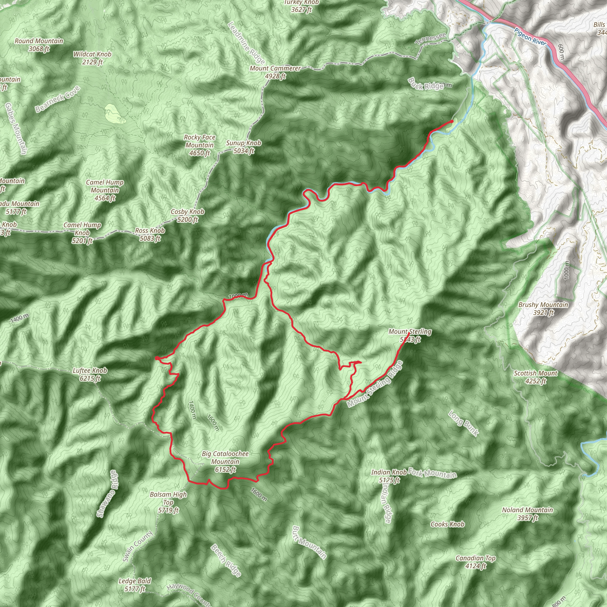 Big Creek, Swallow Fork and Gunter Fork Loop Trail mobile static map