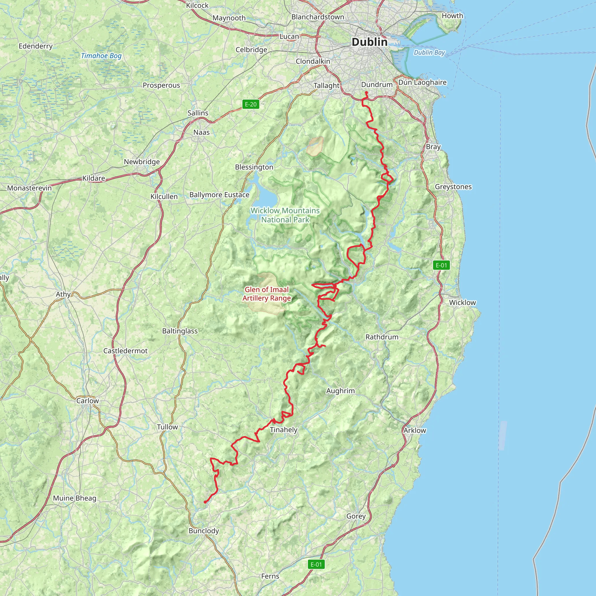 Wicklow Way mobile static map