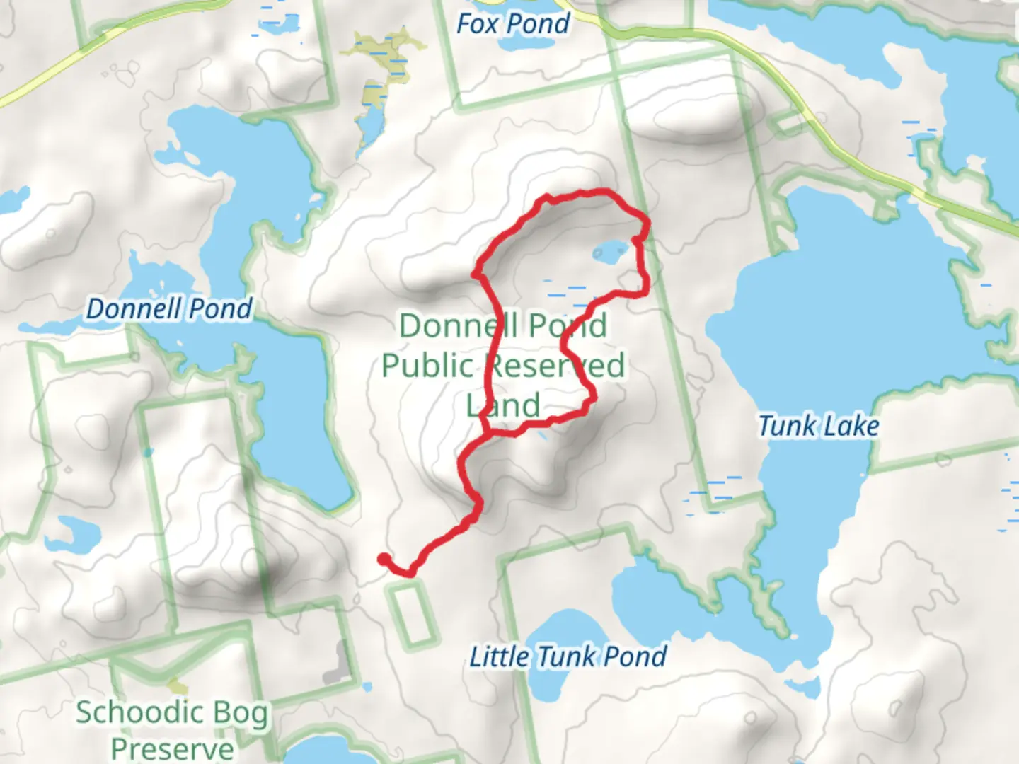 An image depicting the trail Caribou Mountain Loop via Black Mountain Trail and its surrounding area.