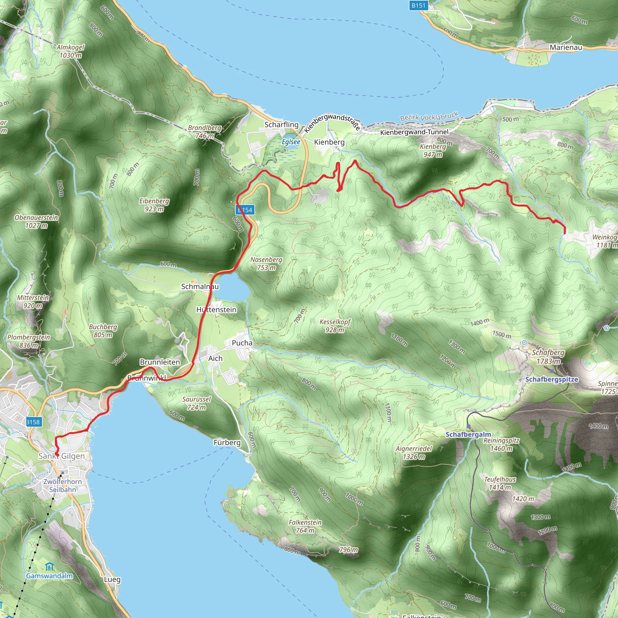 Schafberg Hike mobile static map