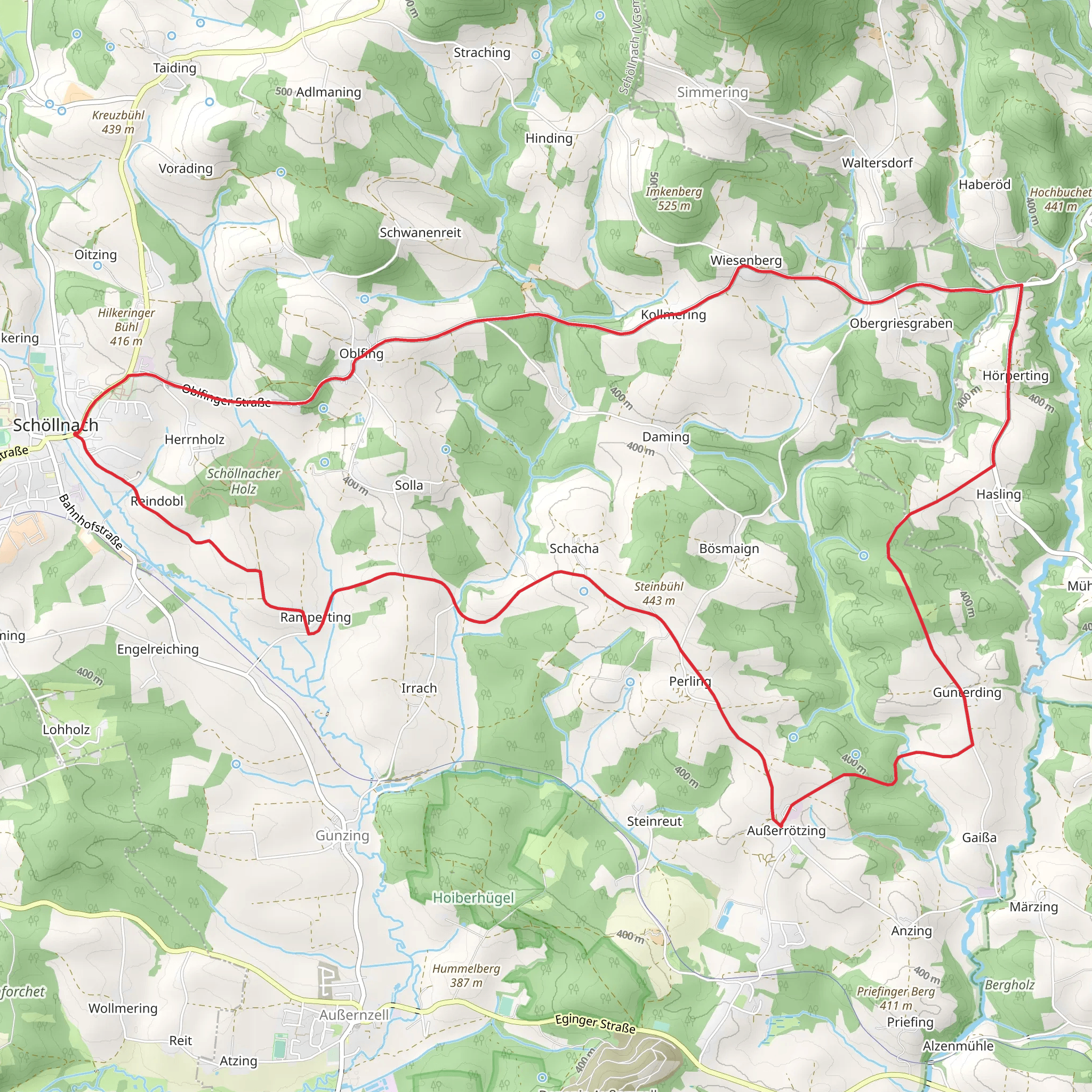Schollnach and Hasling Loop mobile static map