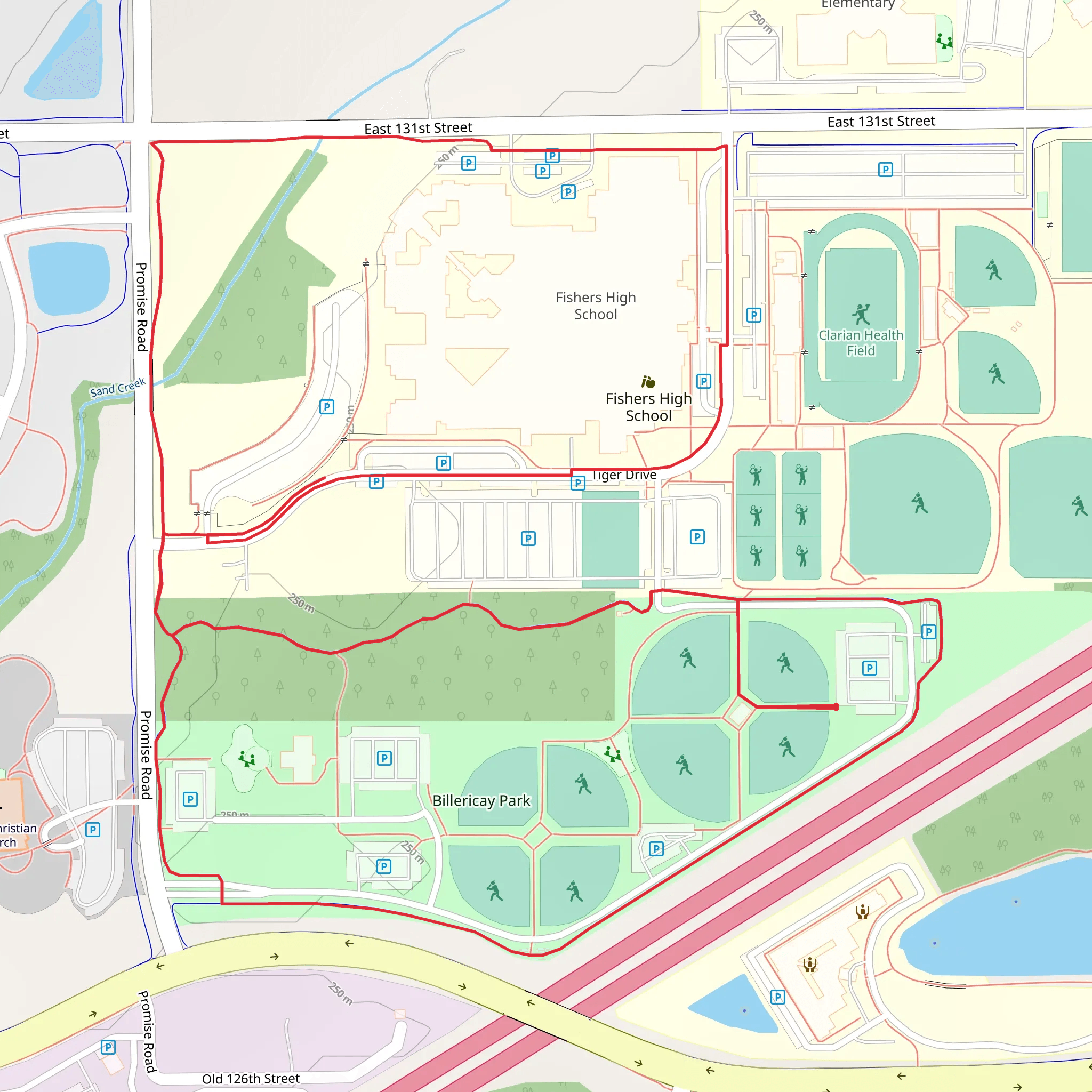 Billericay Park Loop mobile static map