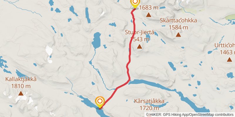 Kungsleden North stage 5 Map