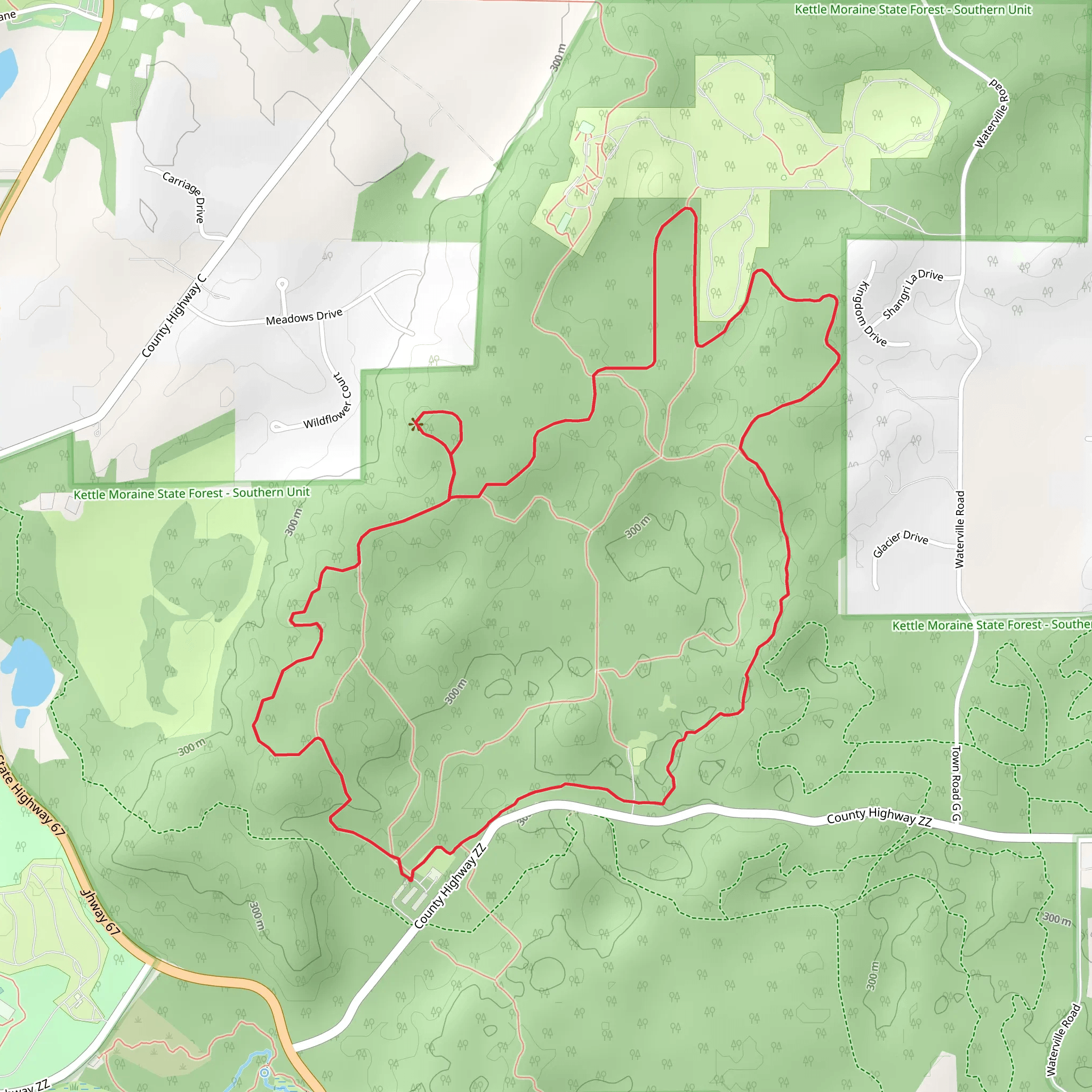 Red, Observation and Ice Age Loop Trail mobile static map