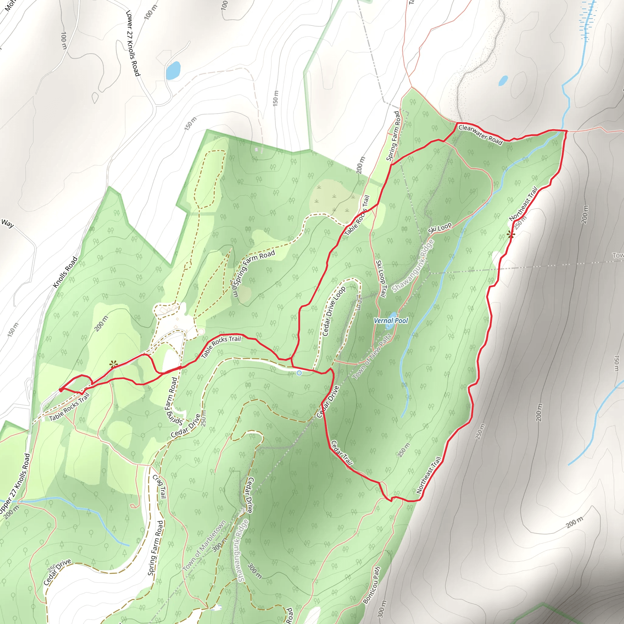 Table Rocks and Cedar Short Loop Trail mobile static map