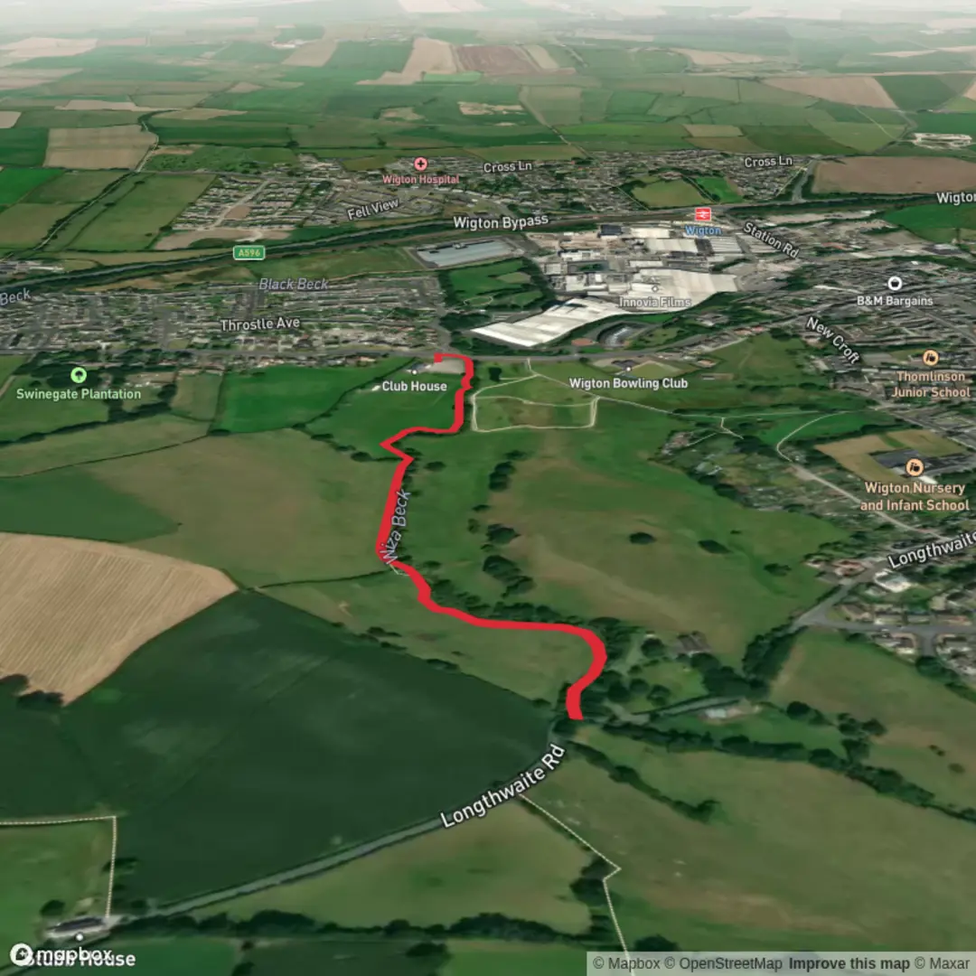 An image depicting the trail Wiza Beck Streamside Walk and its surrounding area.