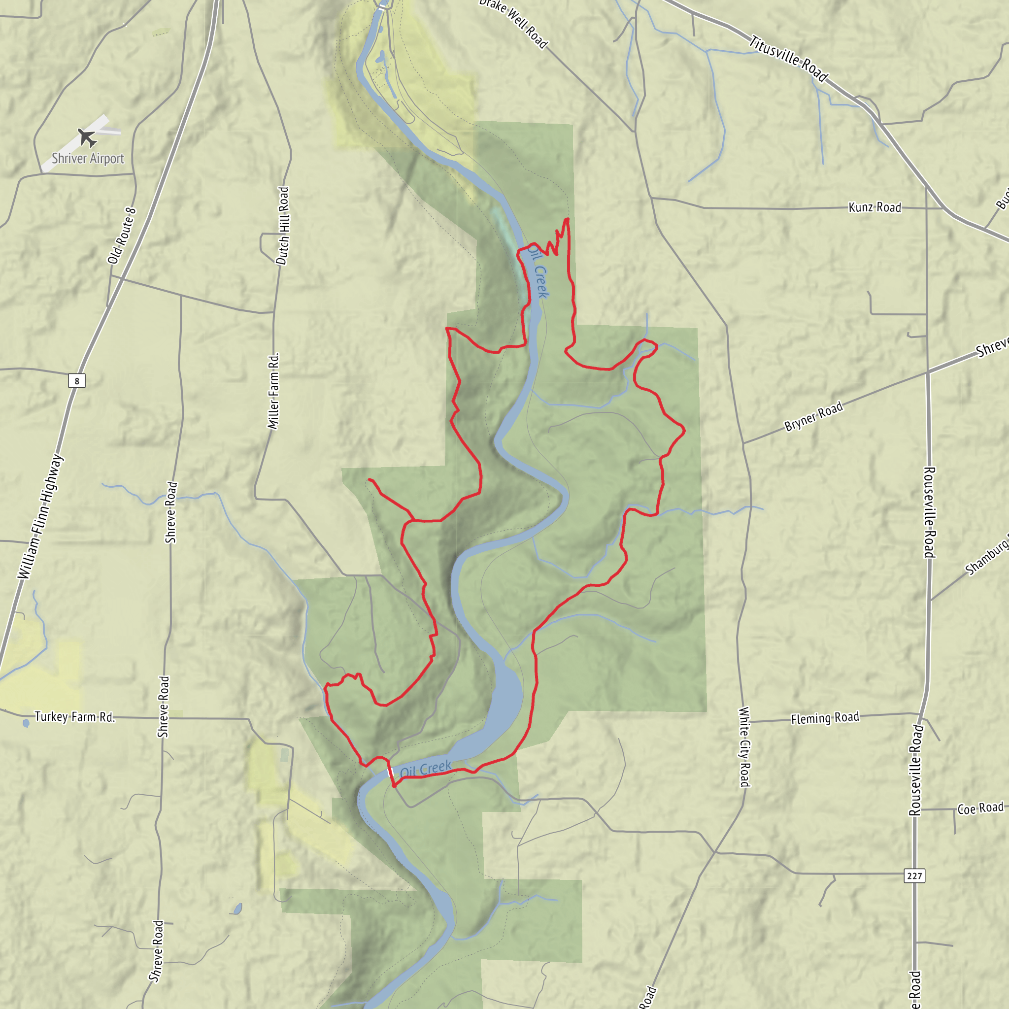Boughton Falls, Miller Falls, Lower Miller Falls Loop mobile static map