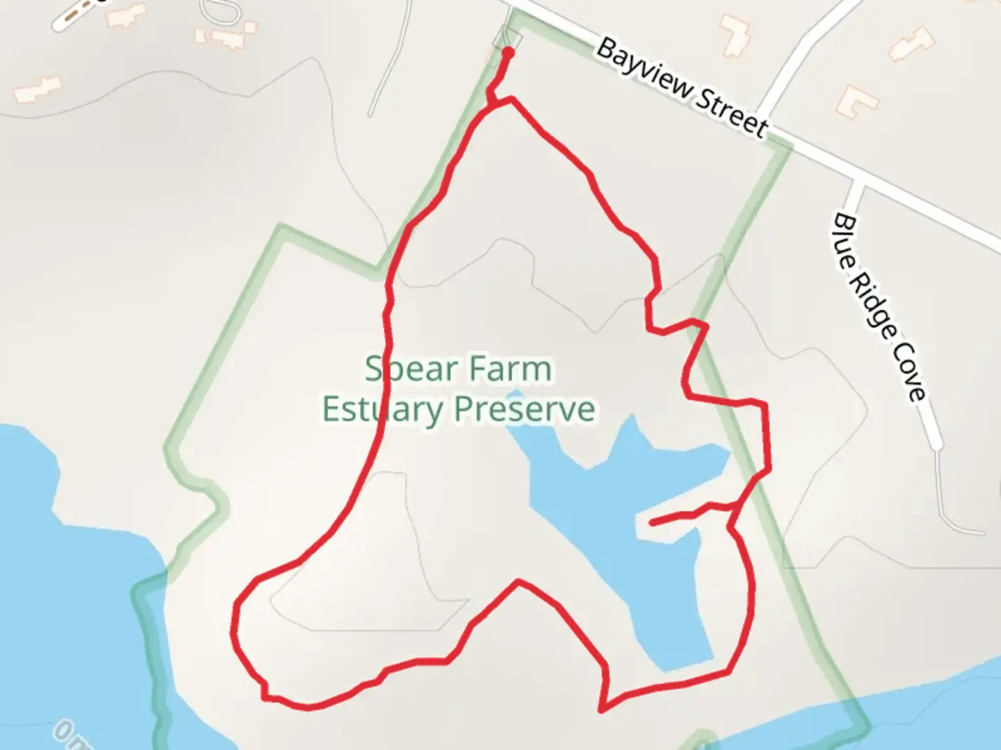 An image depicting the trail Spear Farm Estuary Preserve Loop and its surrounding area.