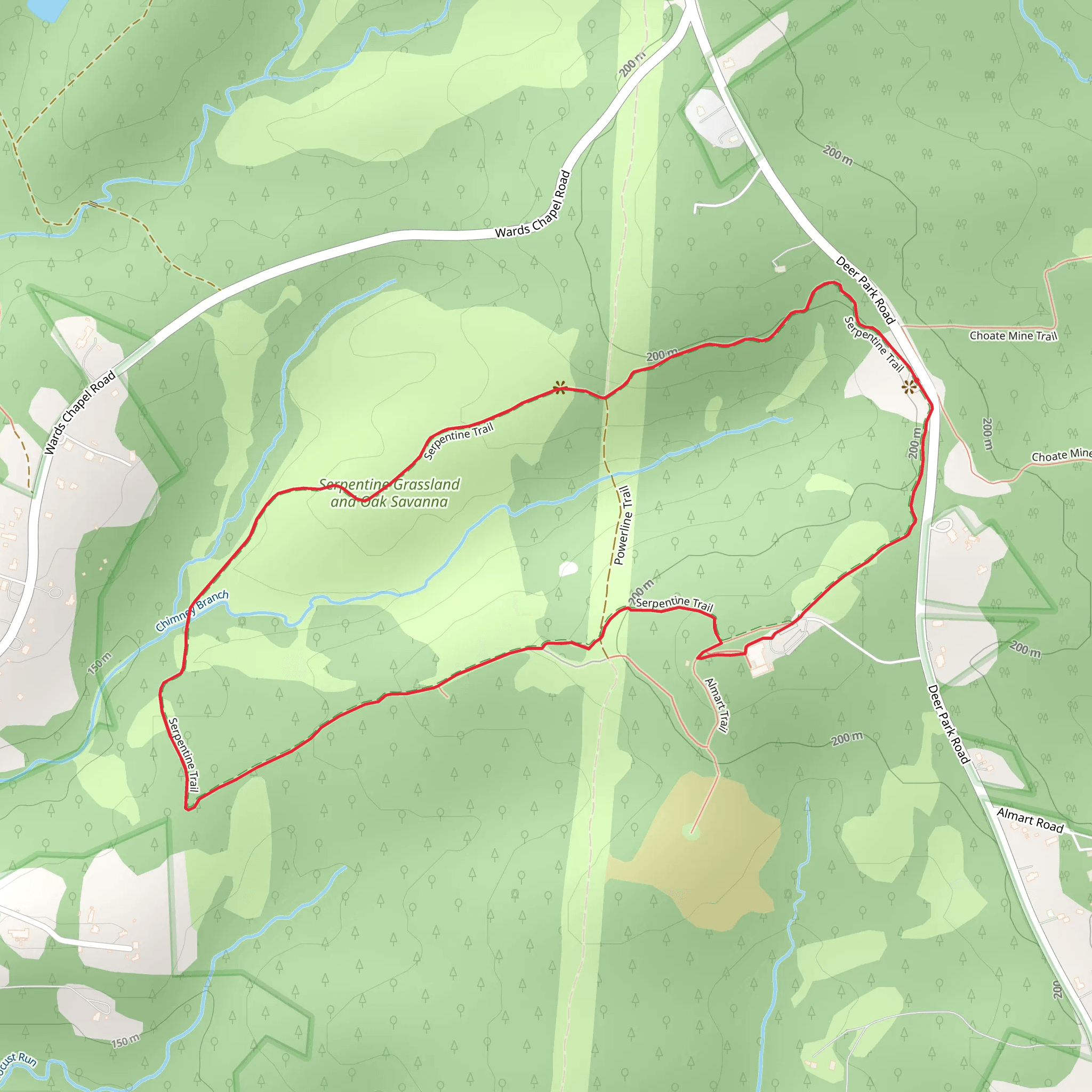 Serpentine Loop Trail mobile static map