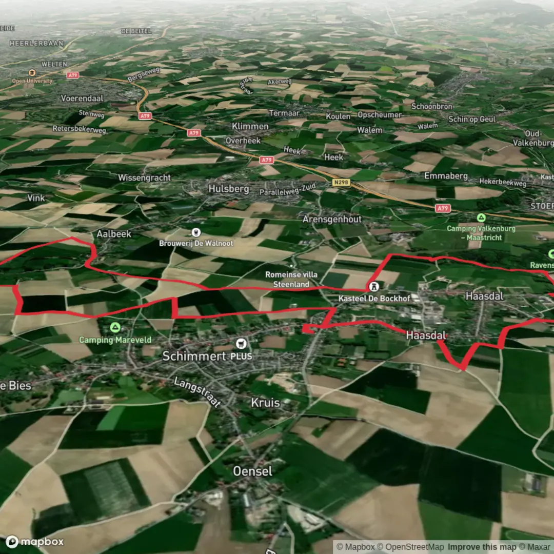 An image depicting the trail Zevenmijllaarzen Route and Pieterpad Deel Loop and its surrounding area.