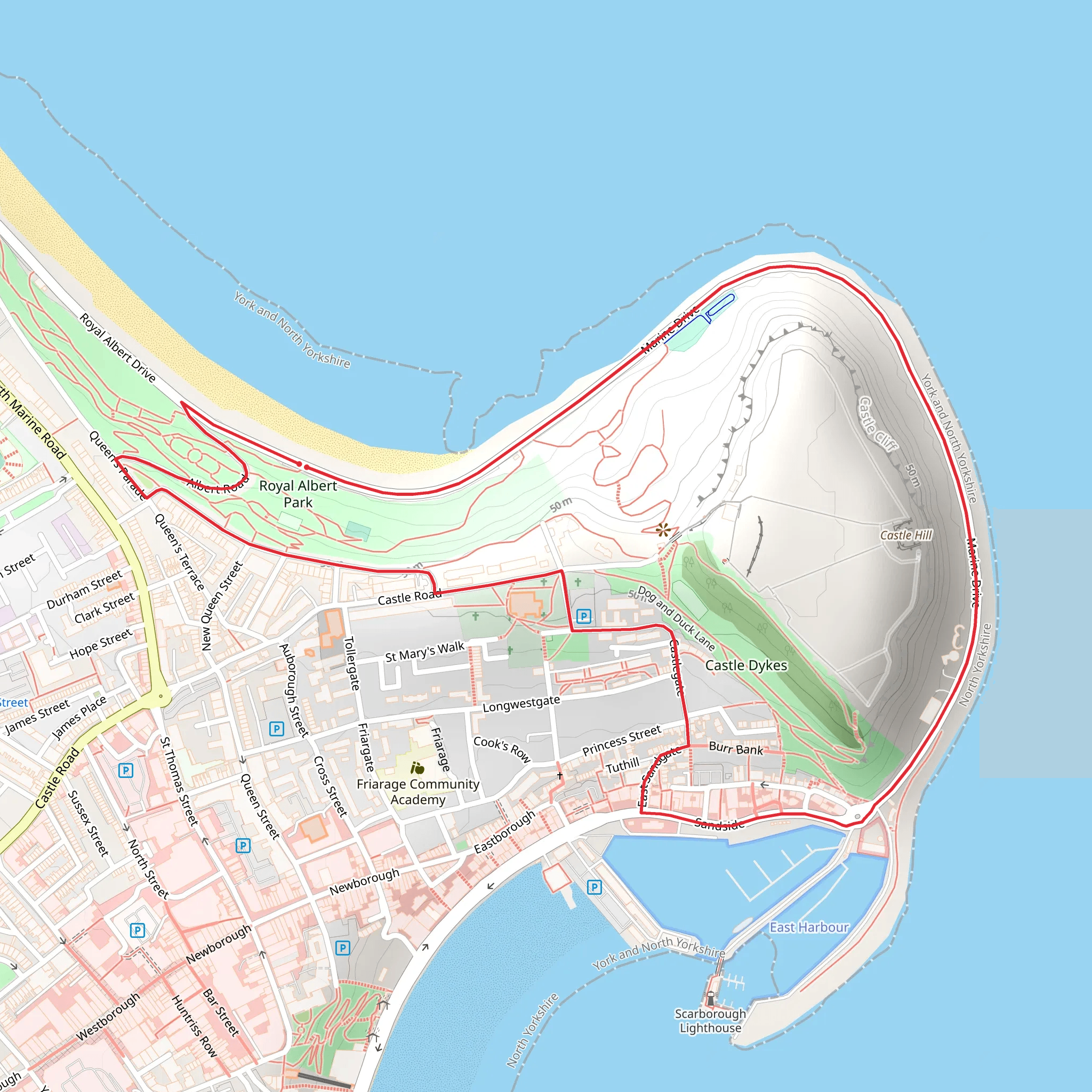 Scarborough Castle Loop mobile static map