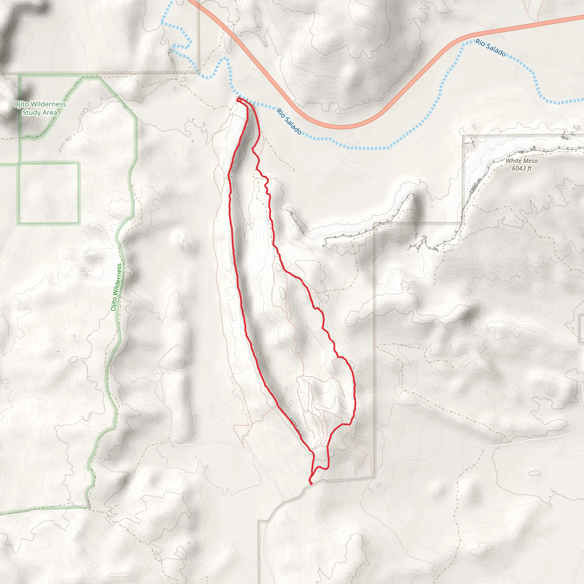 Dragons Back - White Mesa Loop Trail mobile static map