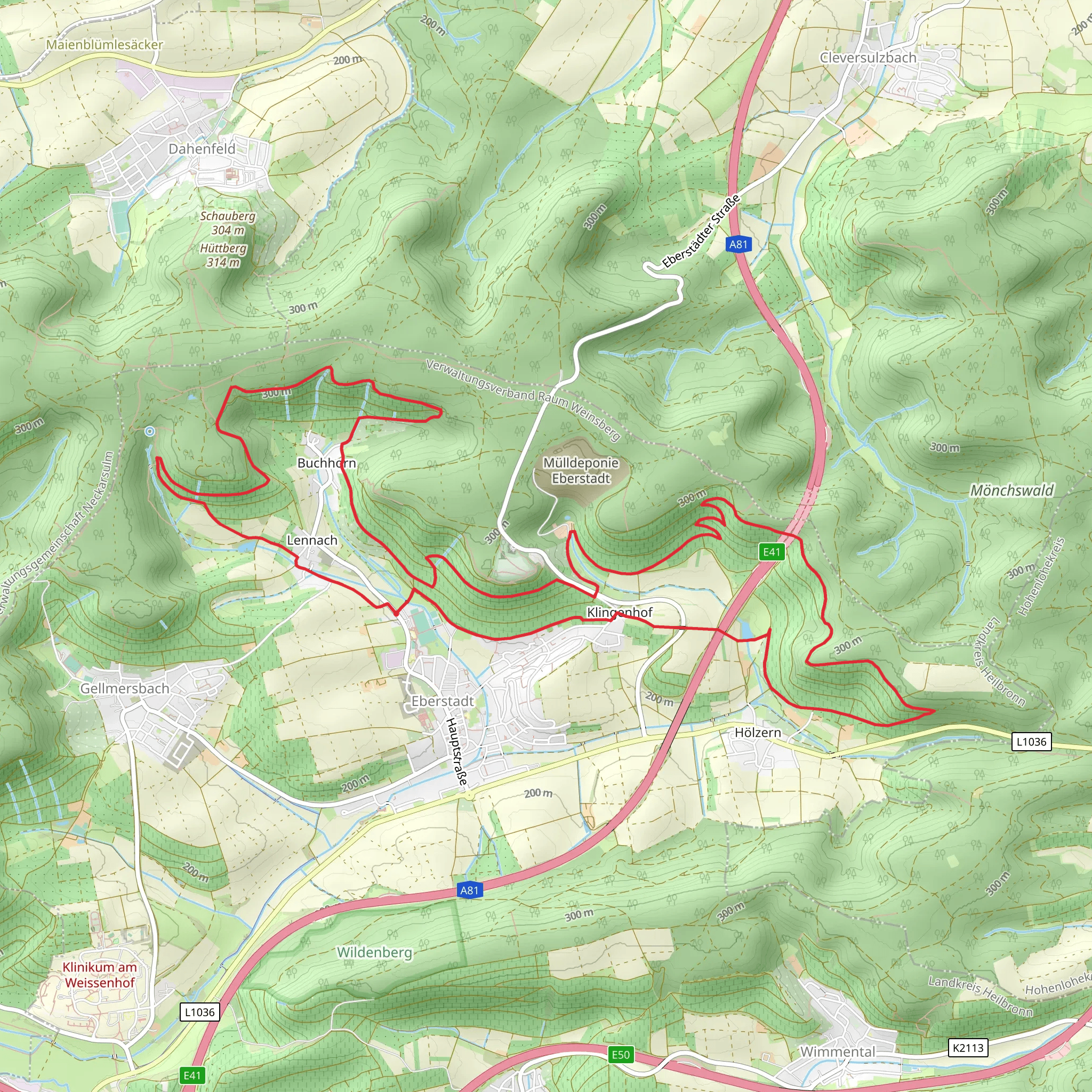 Lennach and Klingenhof Loop mobile static map