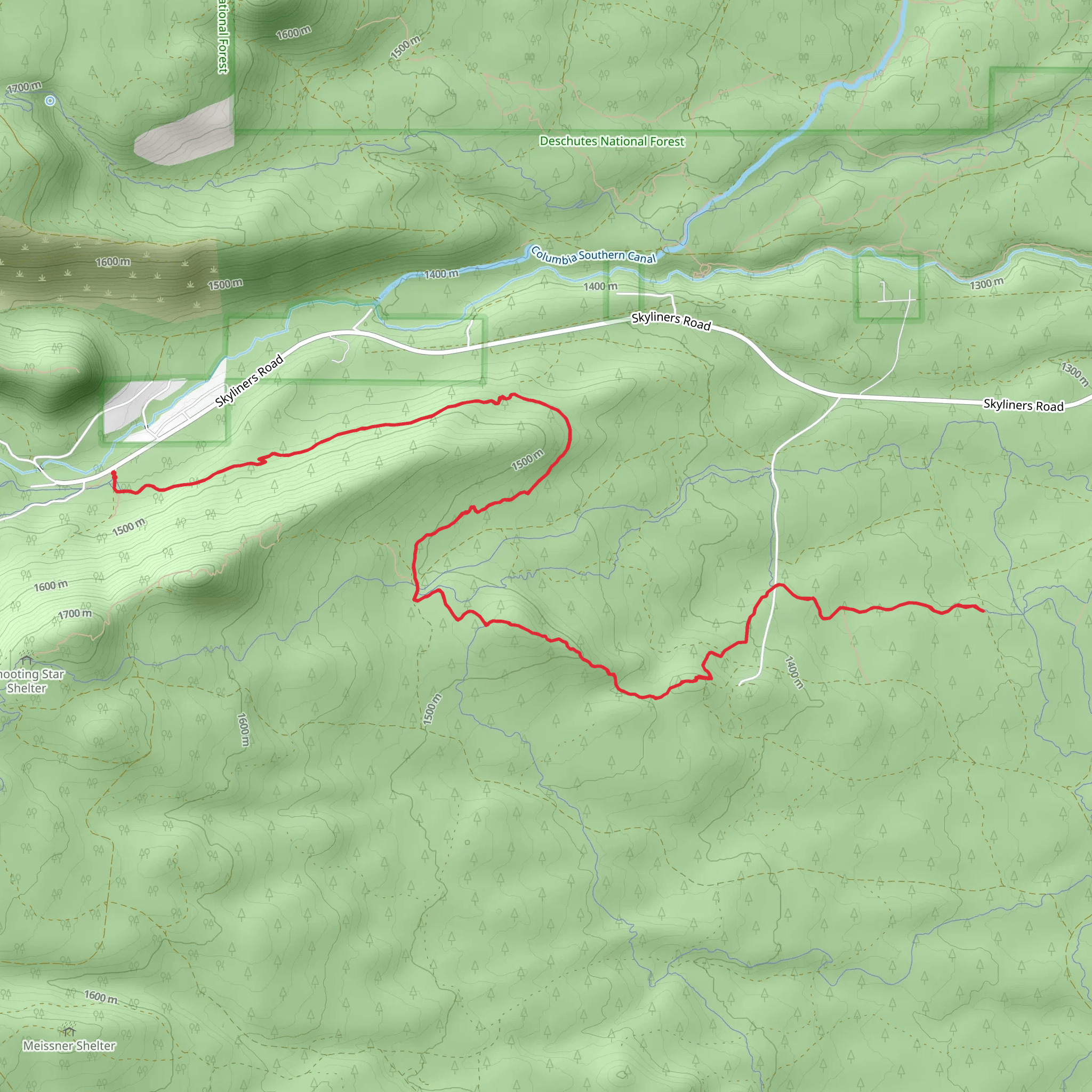 Phil's Trail from Skyliners Road mobile static map