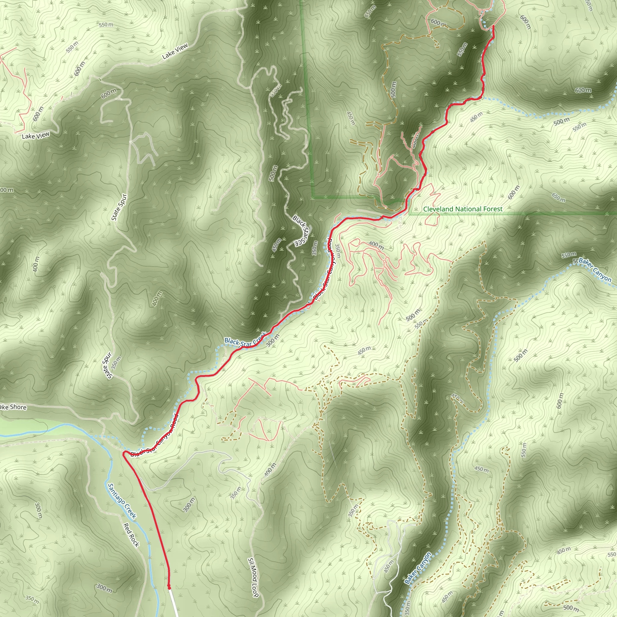 Black Star Canyon mobile static map