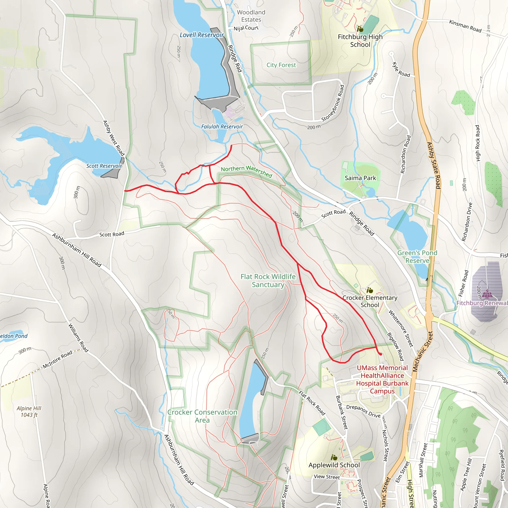 Falulah Reservoir Loop mobile static map