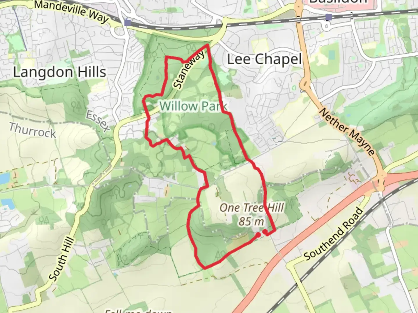 An image depicting the trail Marks Hill and Northlands Wood Loop and its surrounding area.