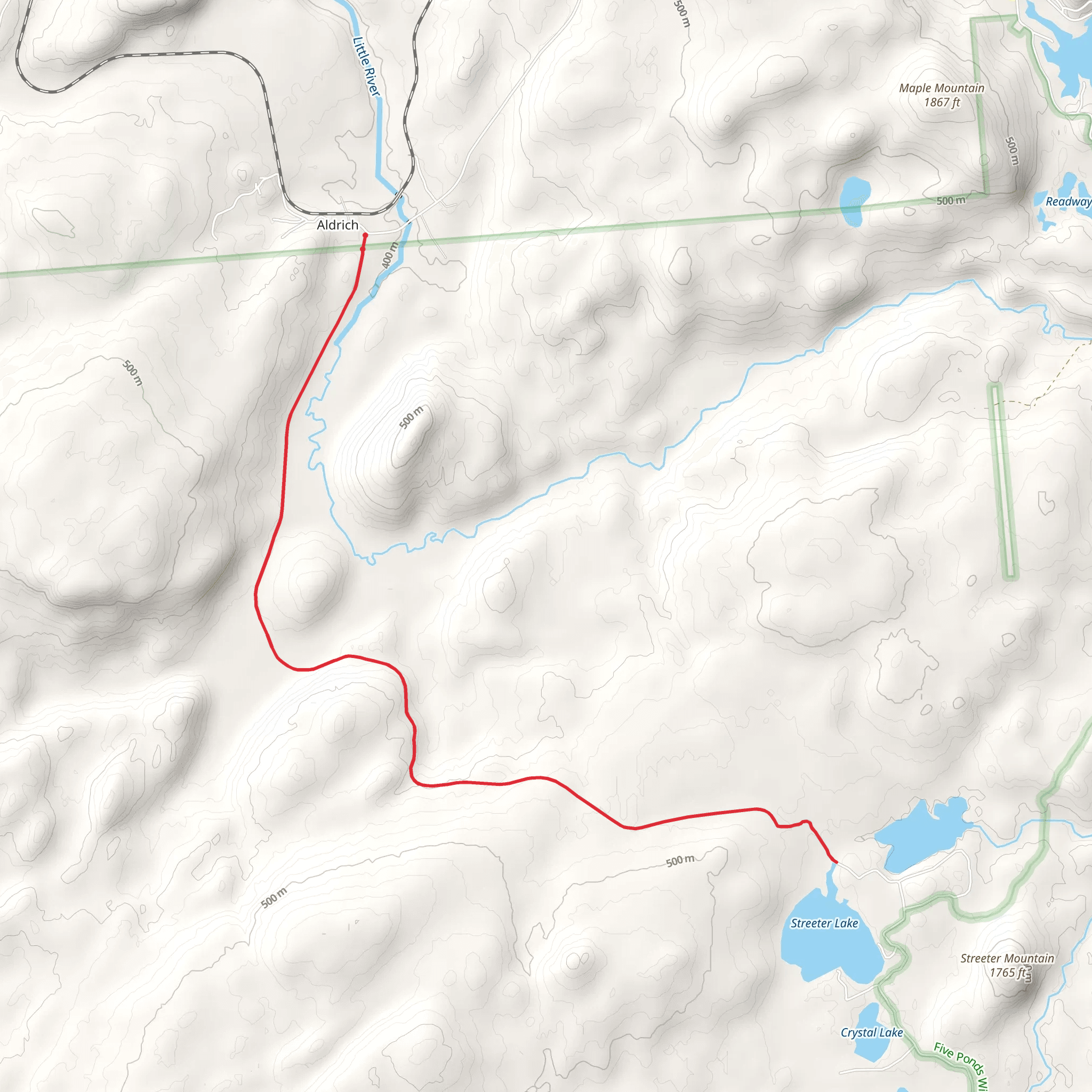 Streeter Lake from Coffin Mills Road mobile static map
