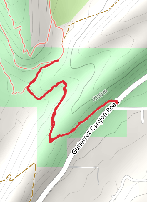 Hike on Gutierrez Canyon - Milne Open Space - Doe Run Trail mobile static map