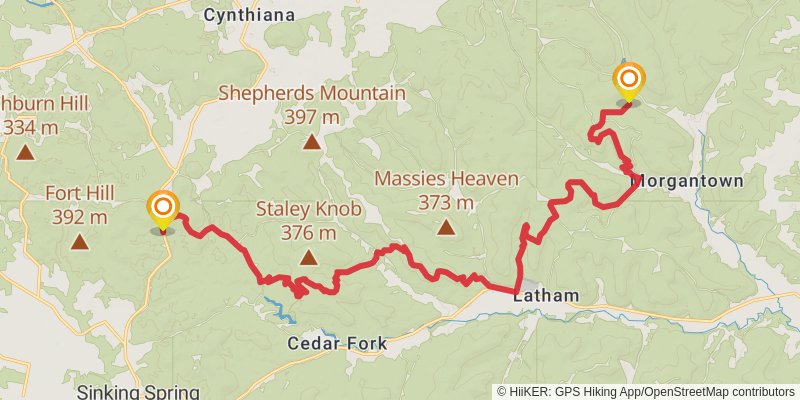 American Discovery Trail - East stage 38 Map