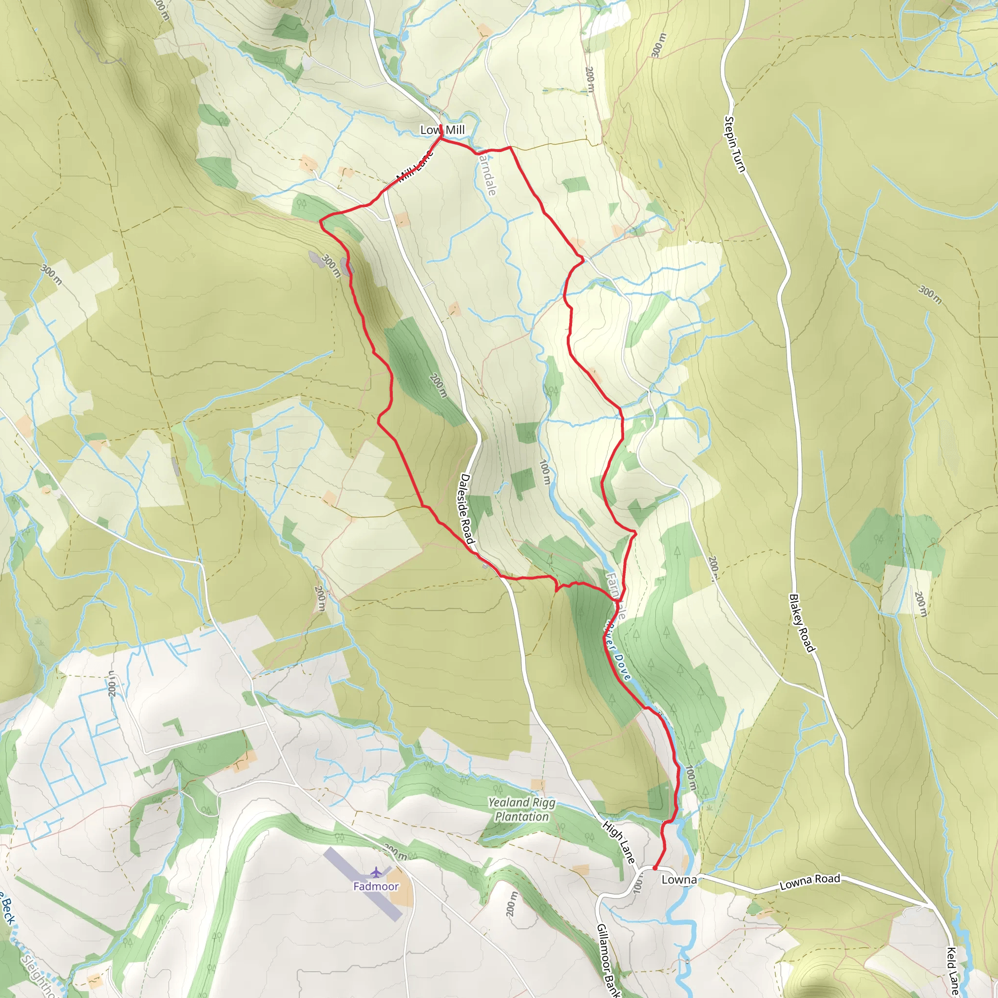Lowna Bridge - Farndale and Harland Moor mobile static map