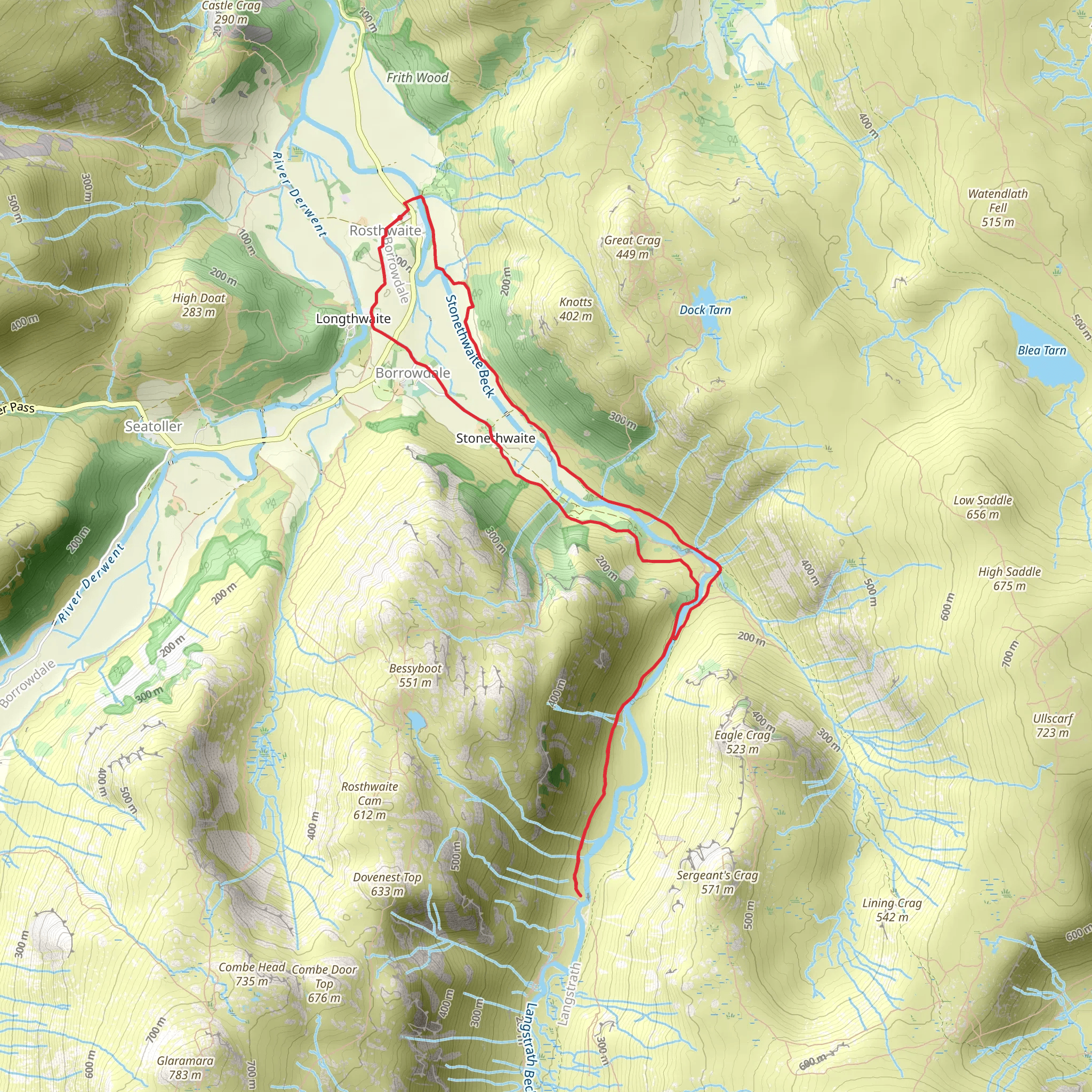 Stonethwaite Valley Walk mobile static map