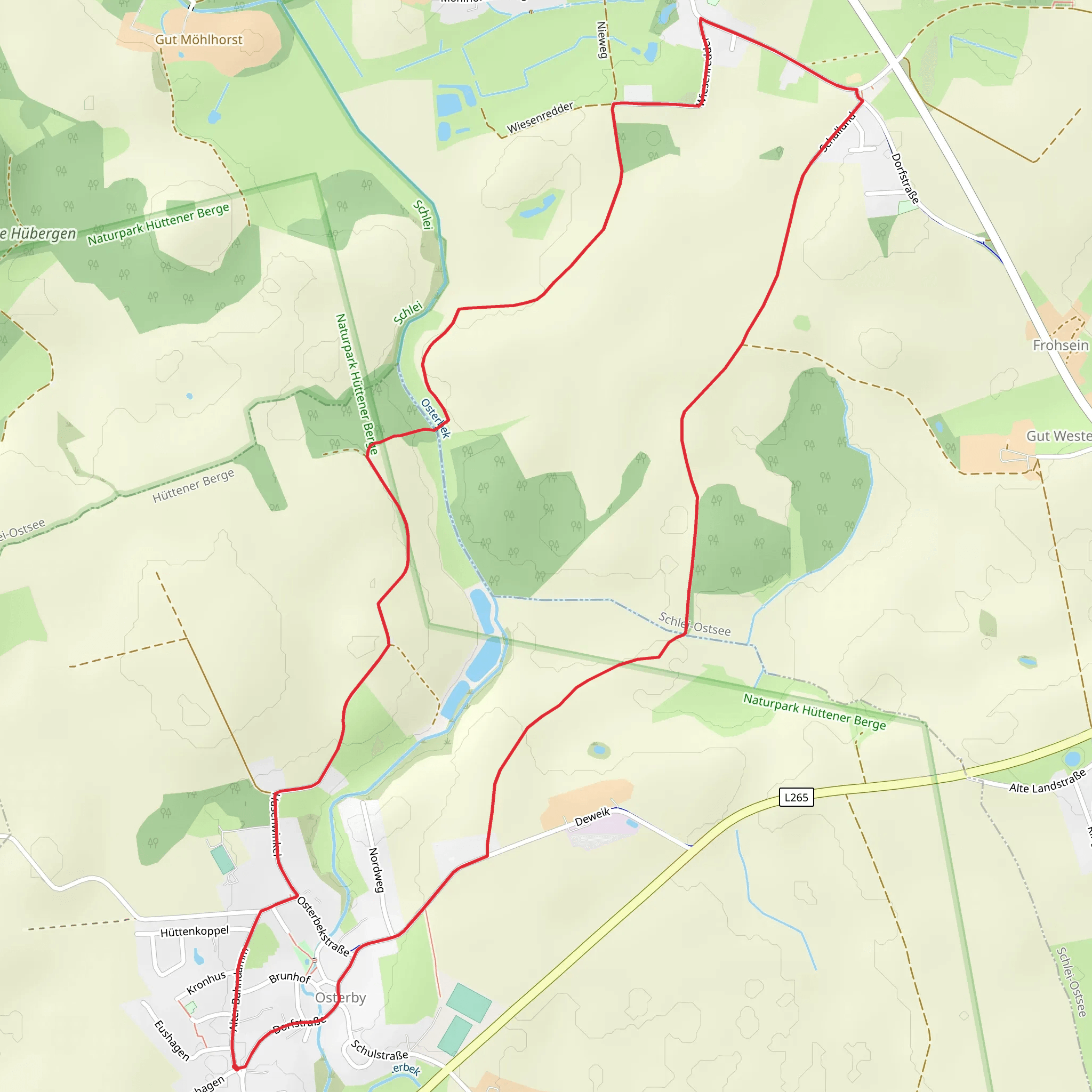 Wanderroute - Osterby-Kochendorf mobile static map