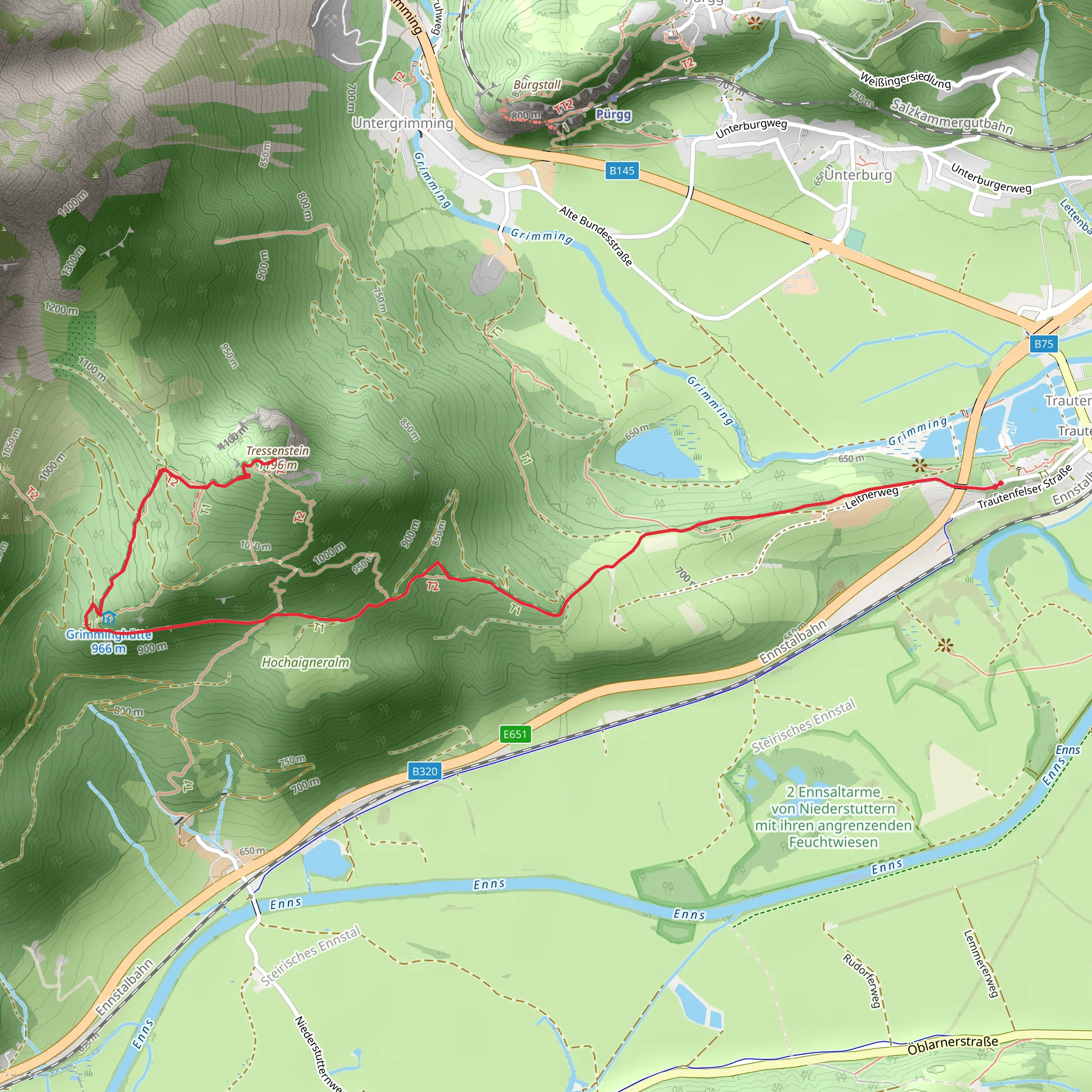 Tressenstone via Castle Trautenfels mobile static map