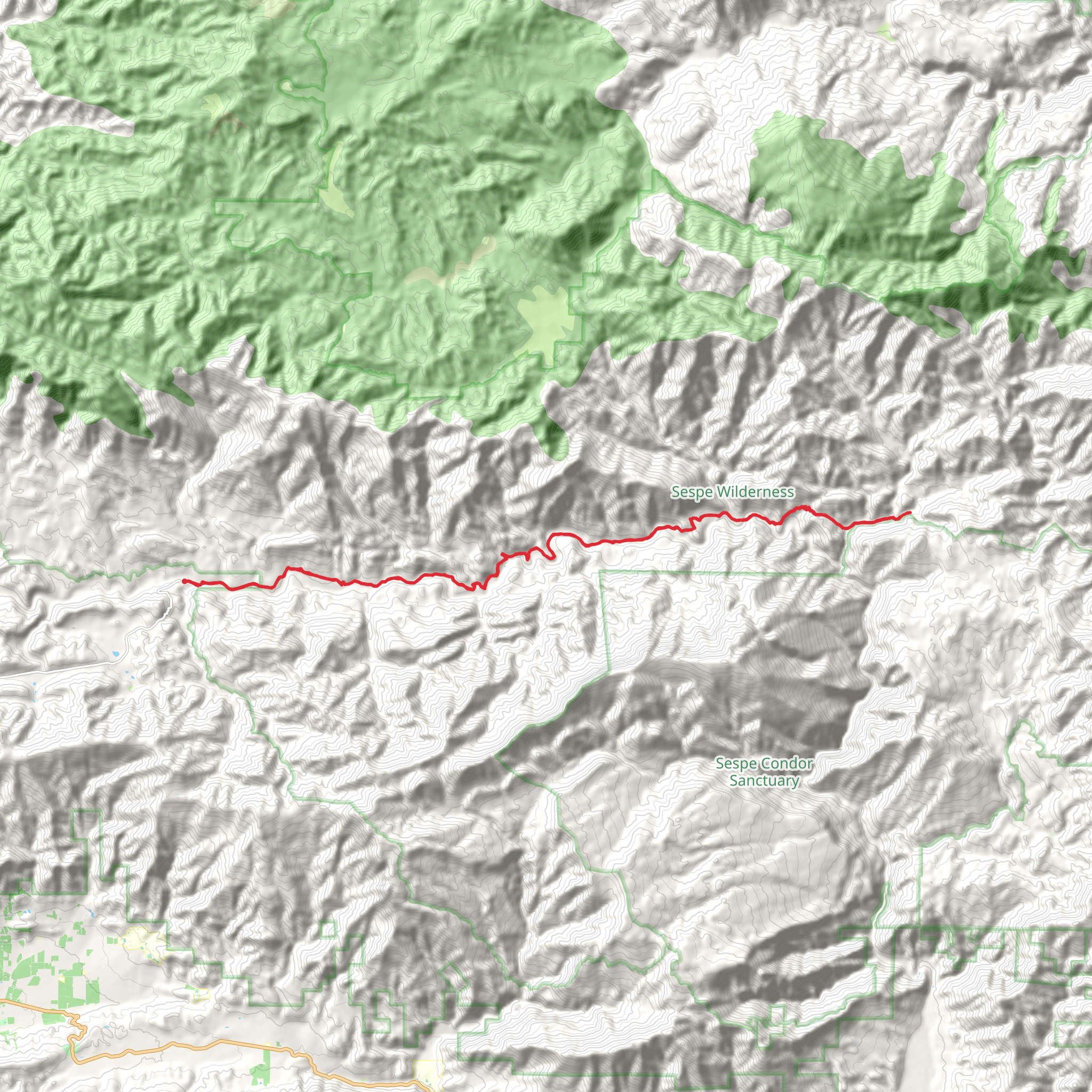 Sespe River Trail mobile static map