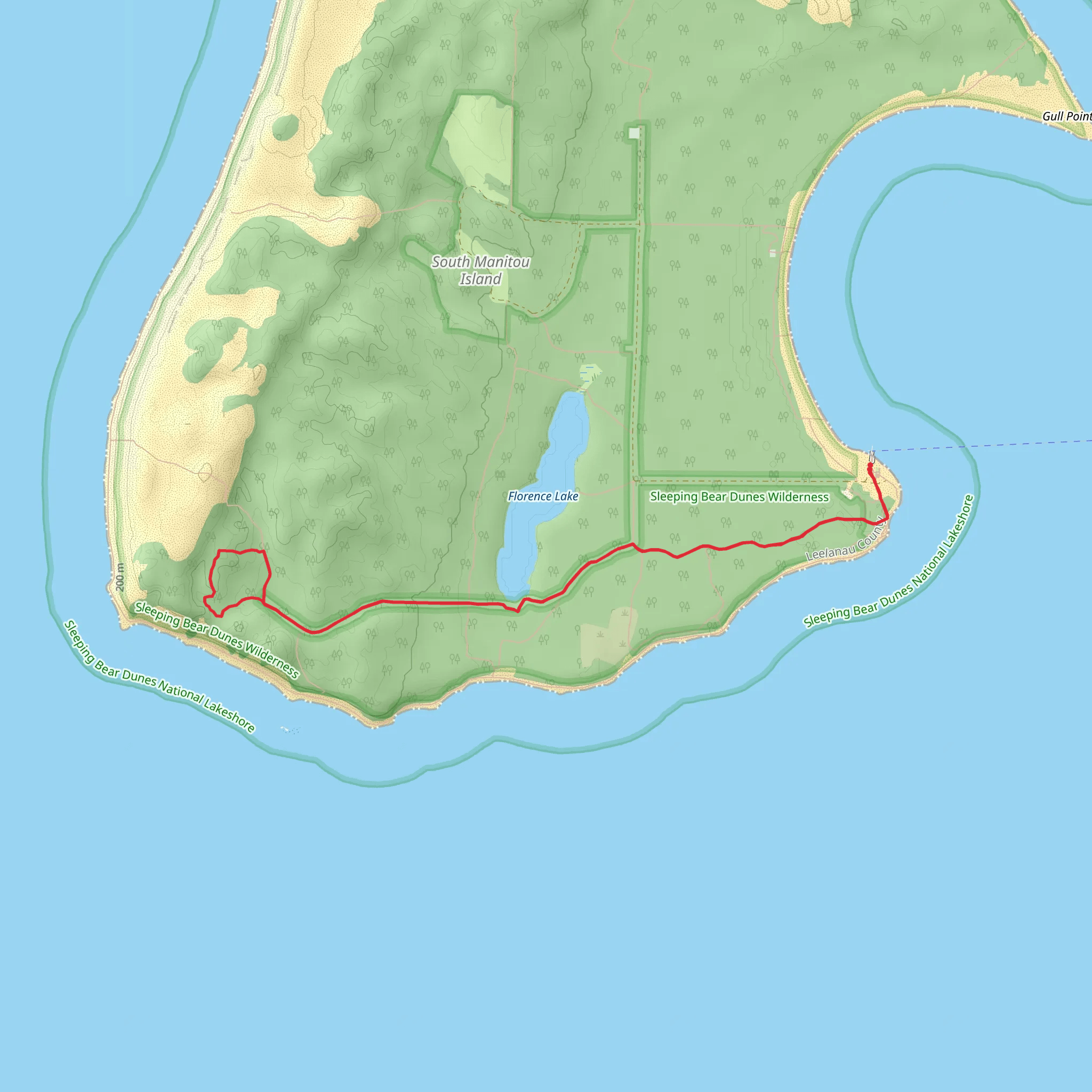 Valley of the Giants and South Manitou Island Lighthouse Walk mobile static map
