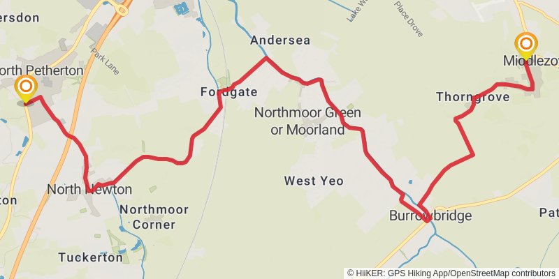 Blue Anchor to Widecombe in Moor via the Two Moors Way stage 2 Map