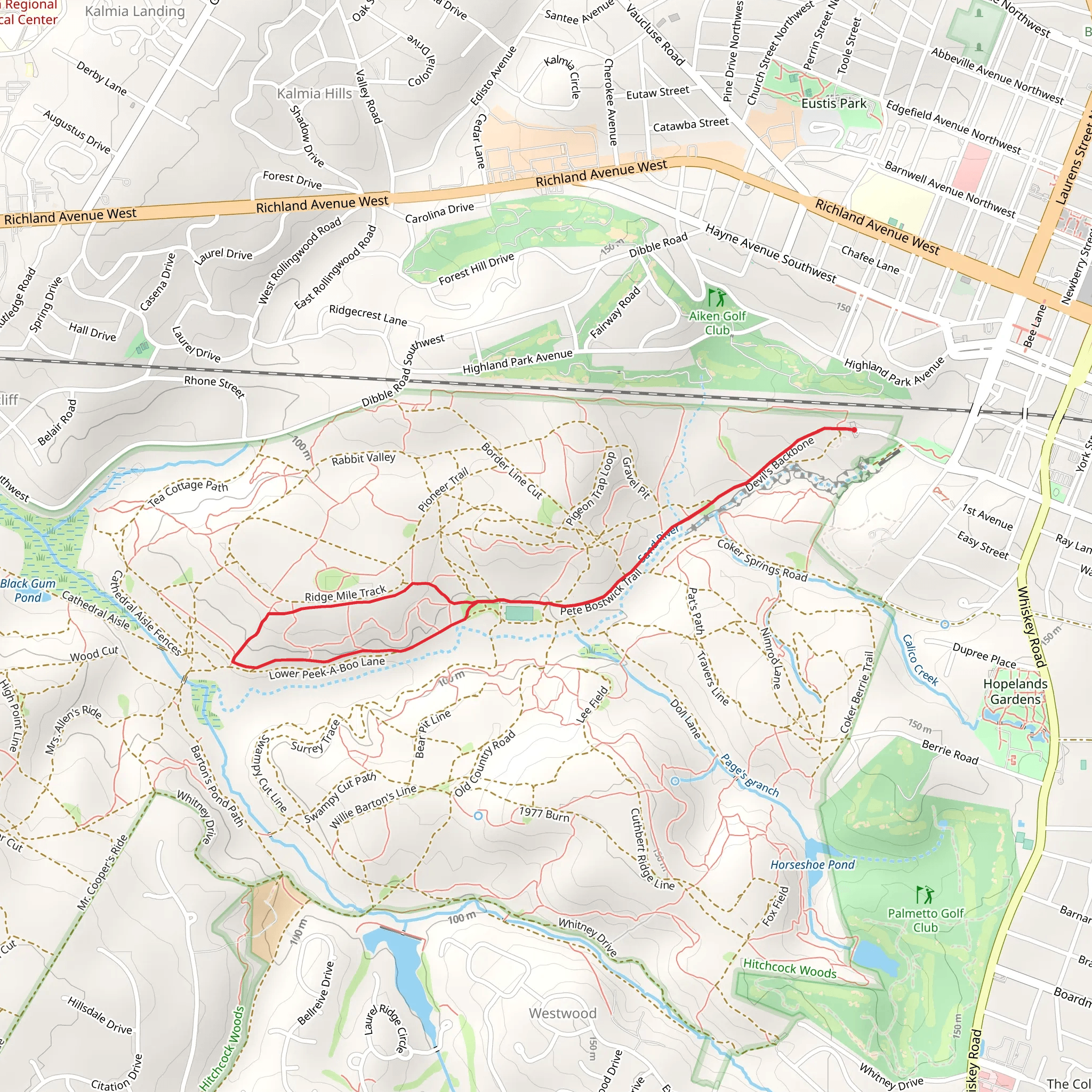 Peek-A-Boo Lane - Pete Bostwick Loop Trail mobile static map