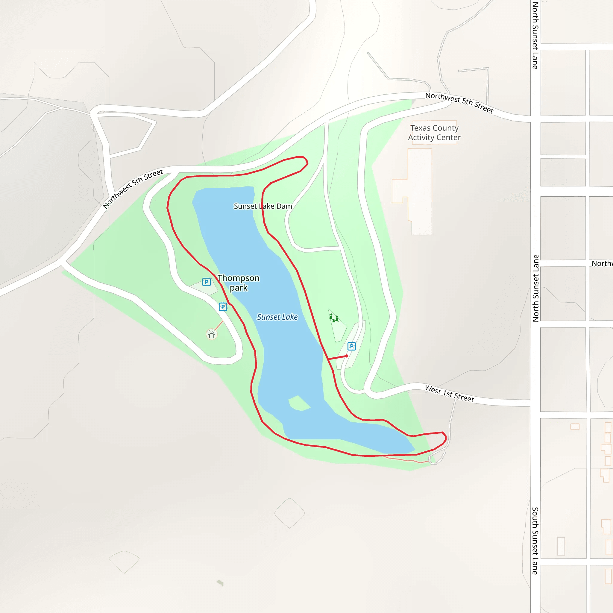 Sunset Lake Loop mobile static map