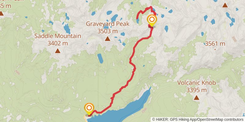 Wilbur May Lake via Goodale Pass Trail stage 3 Map