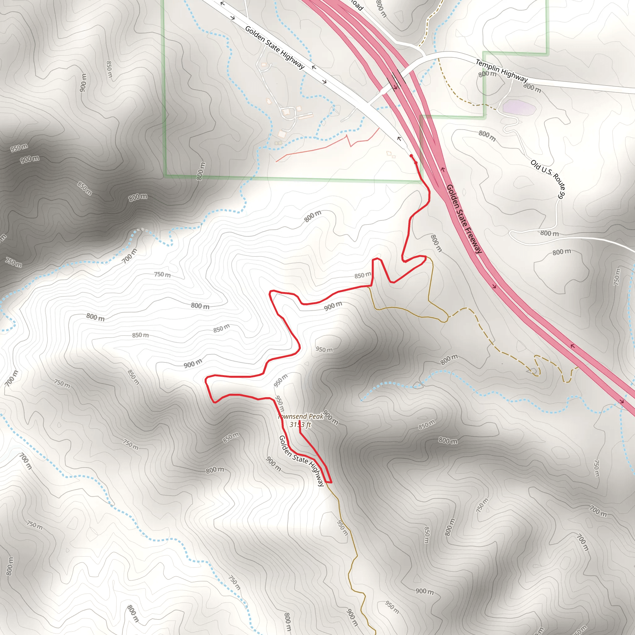 Townsend Peak mobile static map