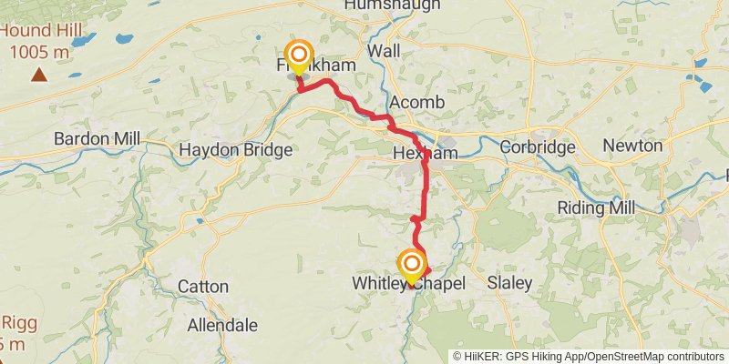 Ravenglass to Berwick - upon - Tweed Walk stage 10 Map