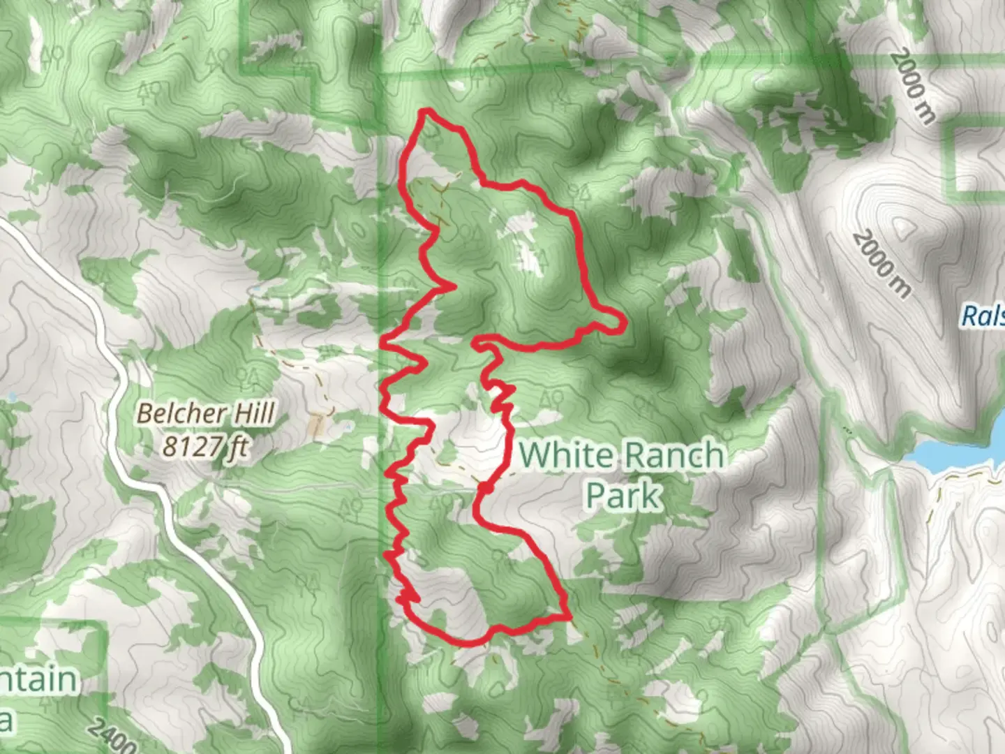 An image depicting the trail Rawhide and Belcher Hill Loop Trail and its surrounding area.