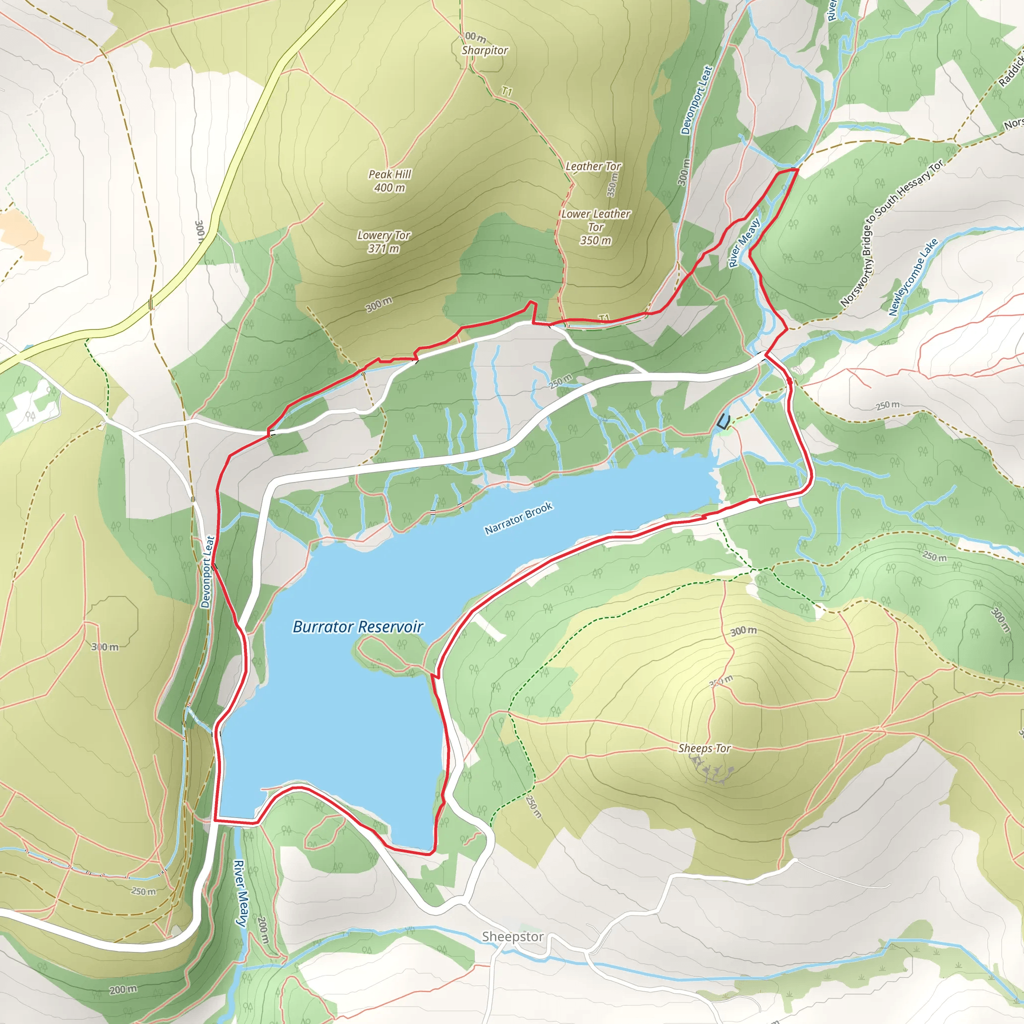 Burrator Reservoir Loop mobile static map