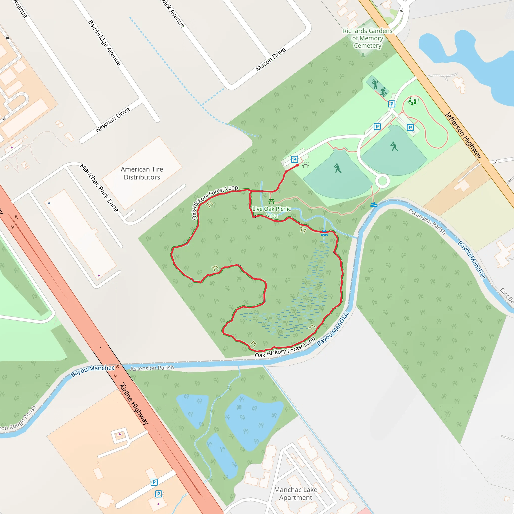 Oak-Hickory Forest Loop mobile static map