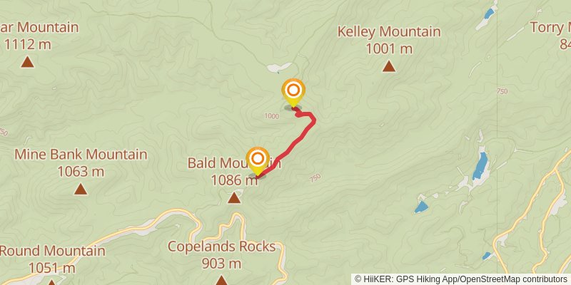Torry Ridge - Mills Creek Loop spur 1 Map