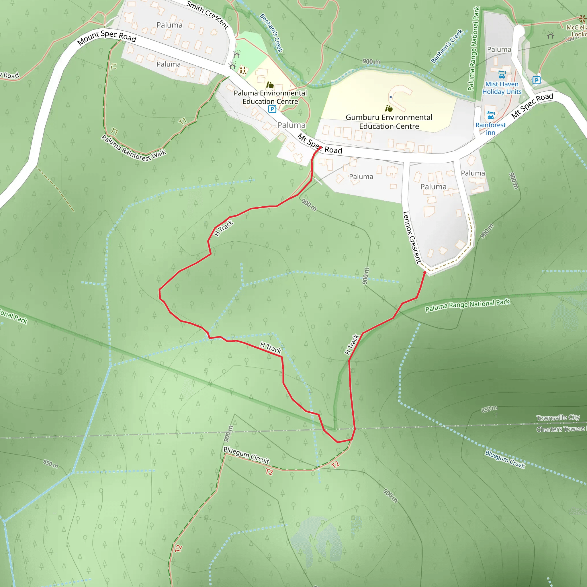 H Track mobile static map