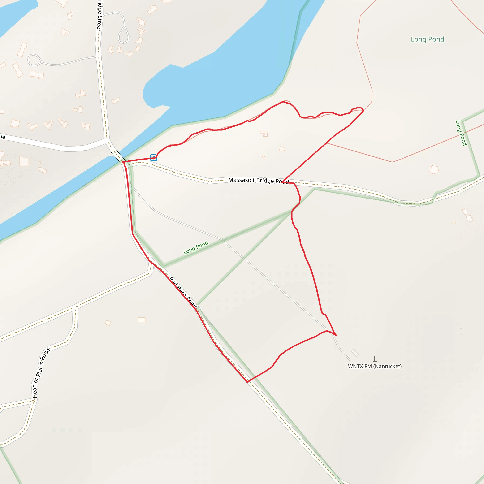 Long Pond - Massasoit Bridge Road mobile static map