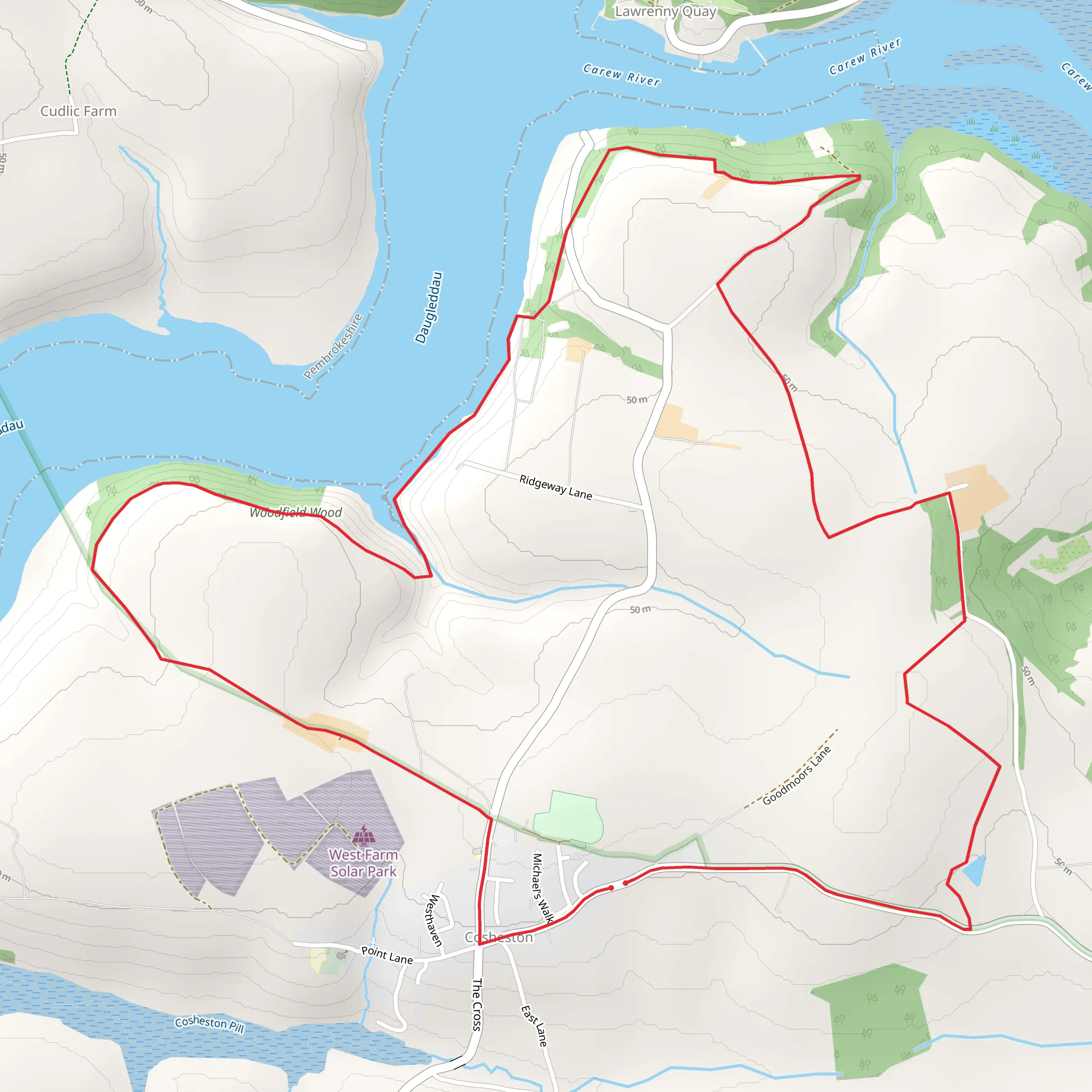 Cosheston Walk mobile static map