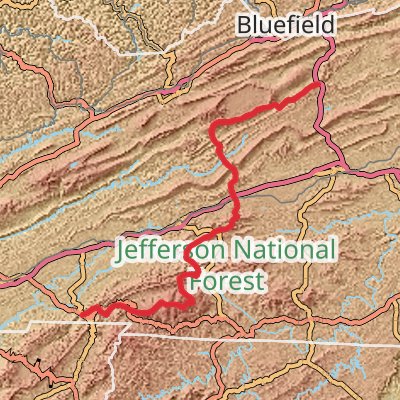 Appalachian Trail Section Hike - Bland to Damascus mobile static map