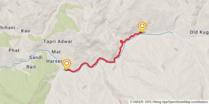 Kugti Pass Trek stage 3 Map