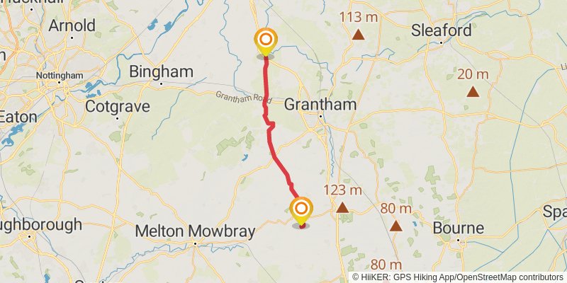 Middleton in Teesdale to Harwich Walk stage 28 Map
